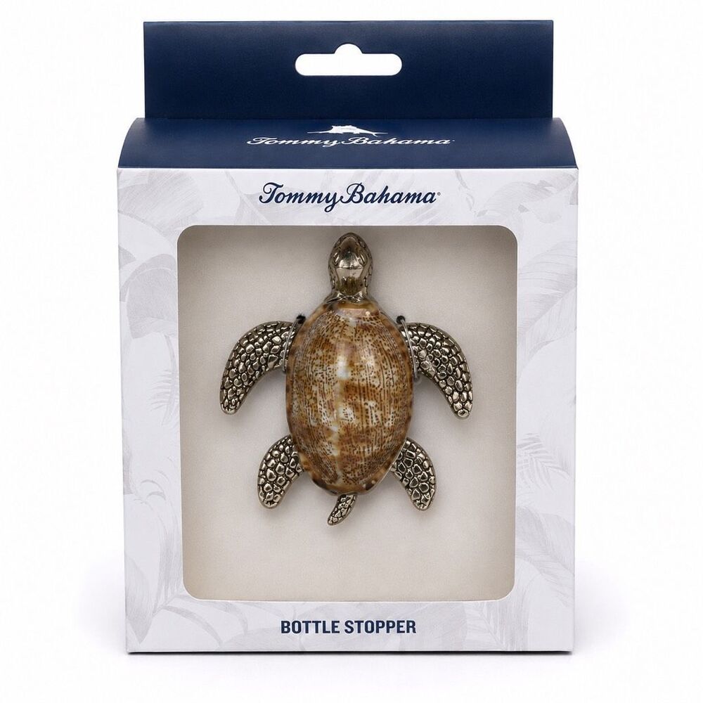 Tommy Bahama Sea Turtle Bottle Stopper Shell Barware New Coastal